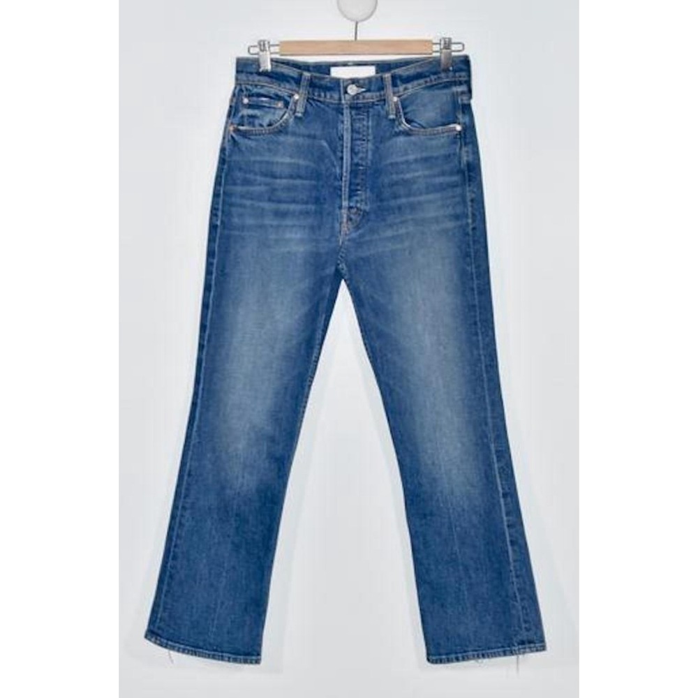 Mother The Tripper Jeans Womens 28 Blue High Rise Straight Leg Denim Button Fly